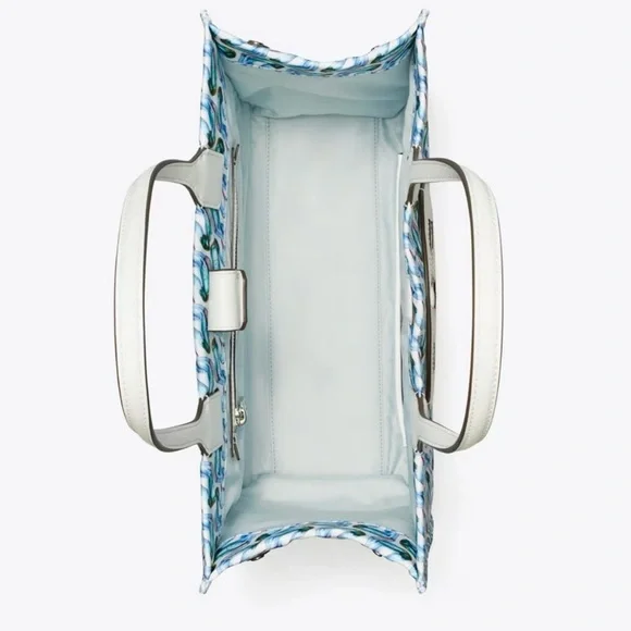 Tory Burch NWT Blue Swan Printed Ella Tote - Picture 12 of 13